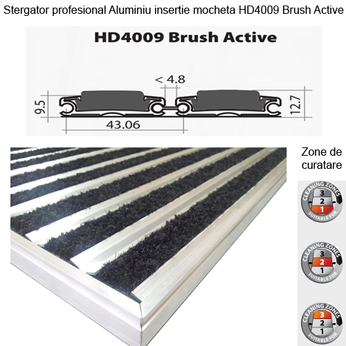 Stergator Aluminiu HD4009 Brush Active